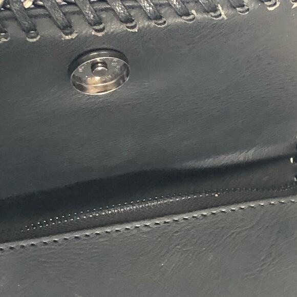 Falabella-Inspired Leather & Denim Embroidered Crossbody Bag Chic Statement - Picture 8 of 13